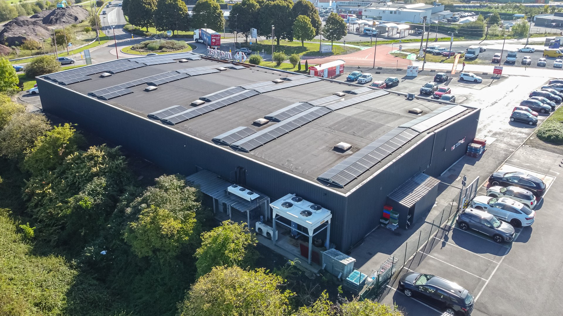 Installation photovolta&iuml;que Carrefour Market Saint-Ghislain